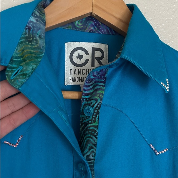 CR Ranchwear Women’s Cotton Western Button-Down Shirt – Teal Size X-Small - Picture 5 of 9